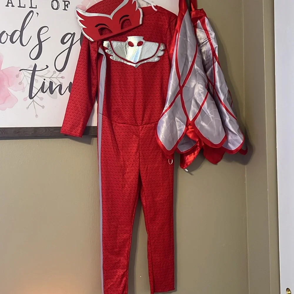 Red Superhero Costume with Cape and Mask
